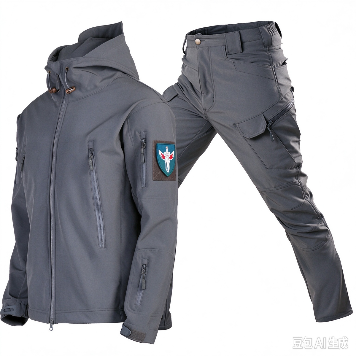 MEN'S FLEECE LINED TACTICAL SOFTSHELL JACKET & WATERPROOF PANTS SET
