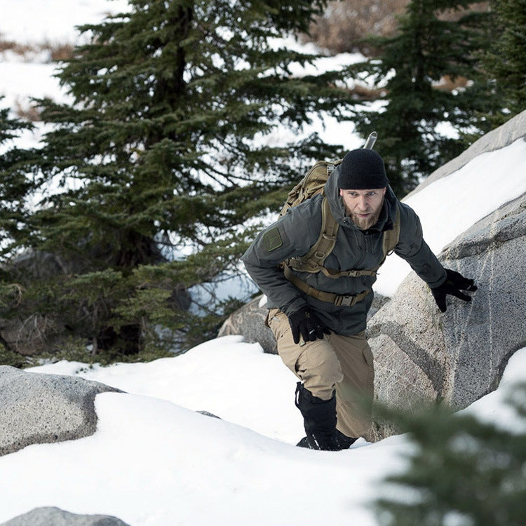 MEN'S FLEECE LINED TACTICAL SOFTSHELL JACKET & WATERPROOF PANTS SET