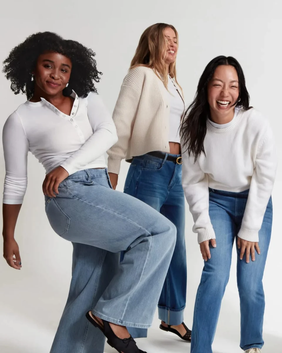 Women's High Stretch Low-Rise Wide Leg Jeans