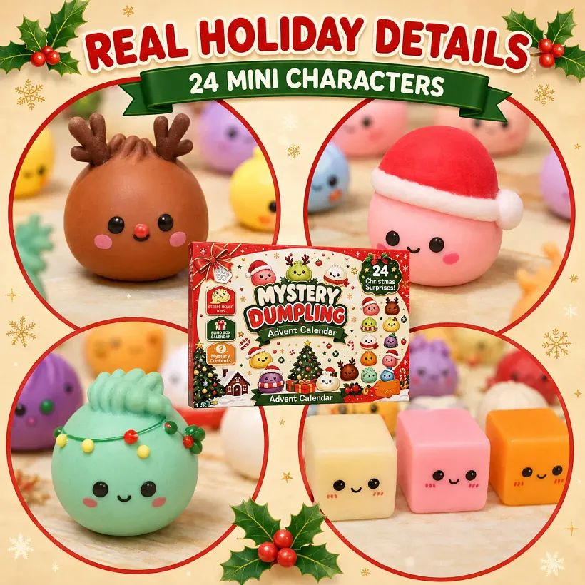 🎄🎄🎄CHRISTMAS 24 DAYS DUMPLING SQUISHY ADVENT CALENDAR, KIDS CHRISTMAS GIFT