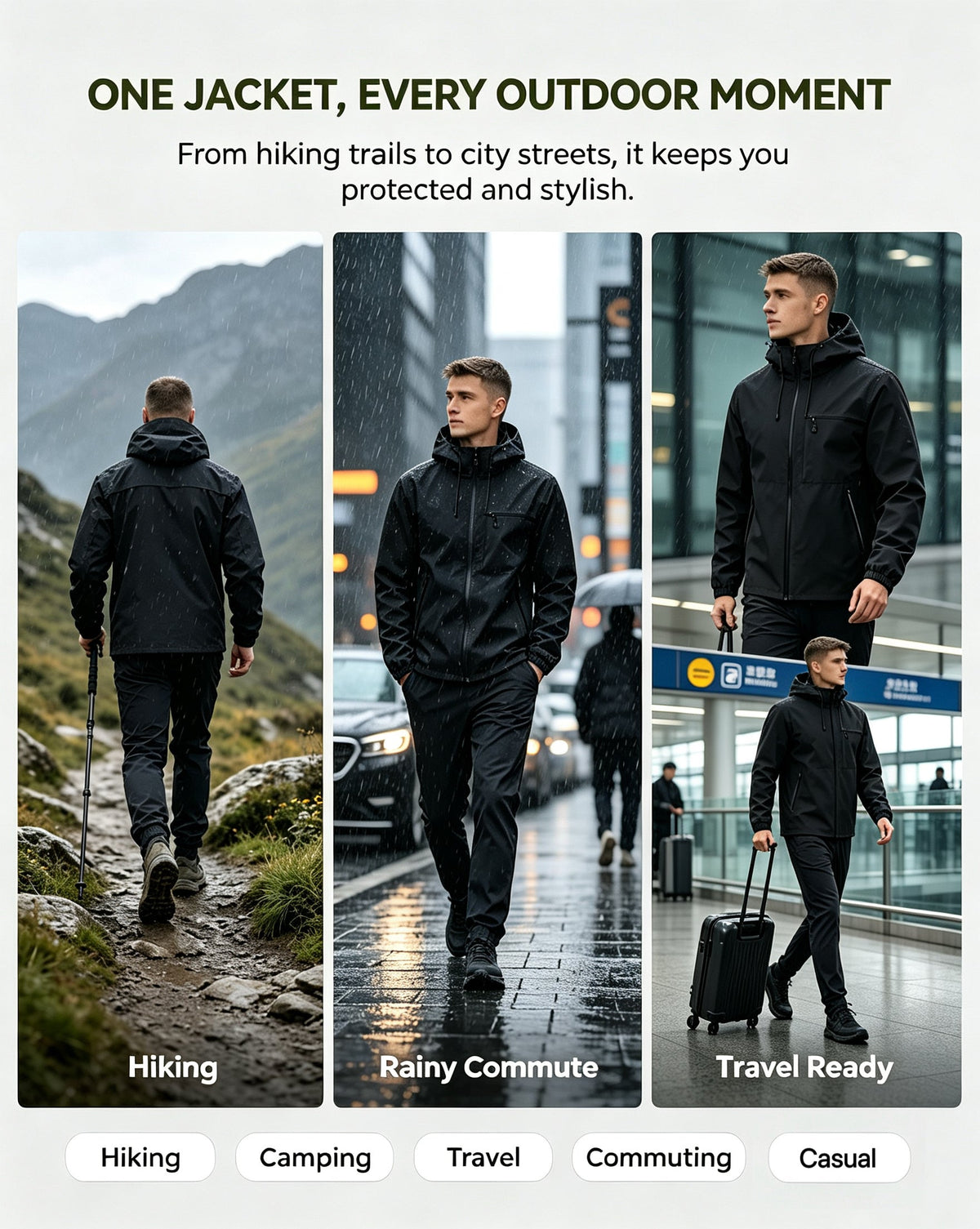 Waterproof Hooded Techwear Jacket