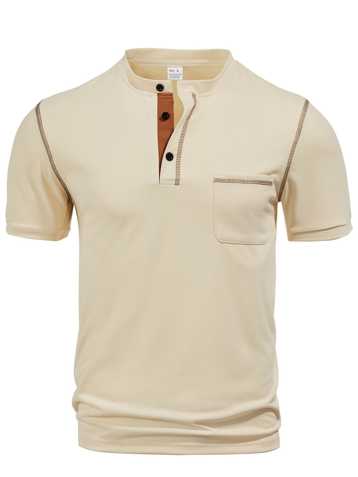 Men's Stand Collar Henley Polo Shirt