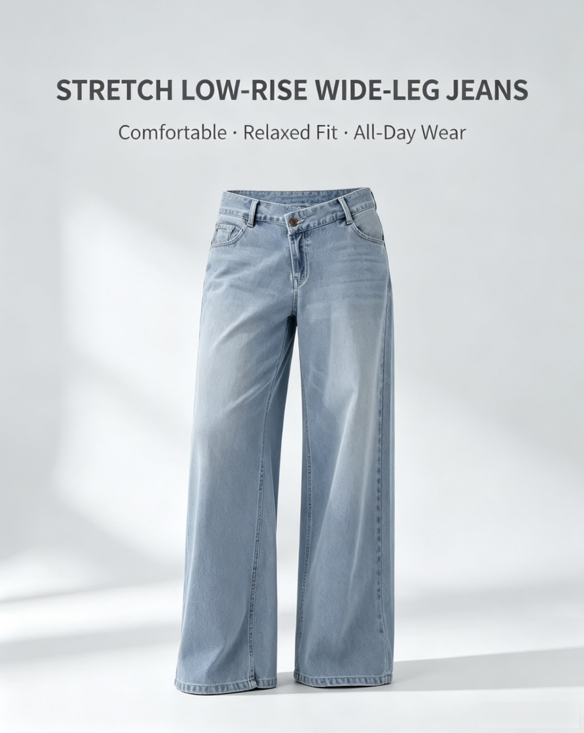 Women's High Stretch Low-Rise Wide Leg Jeans