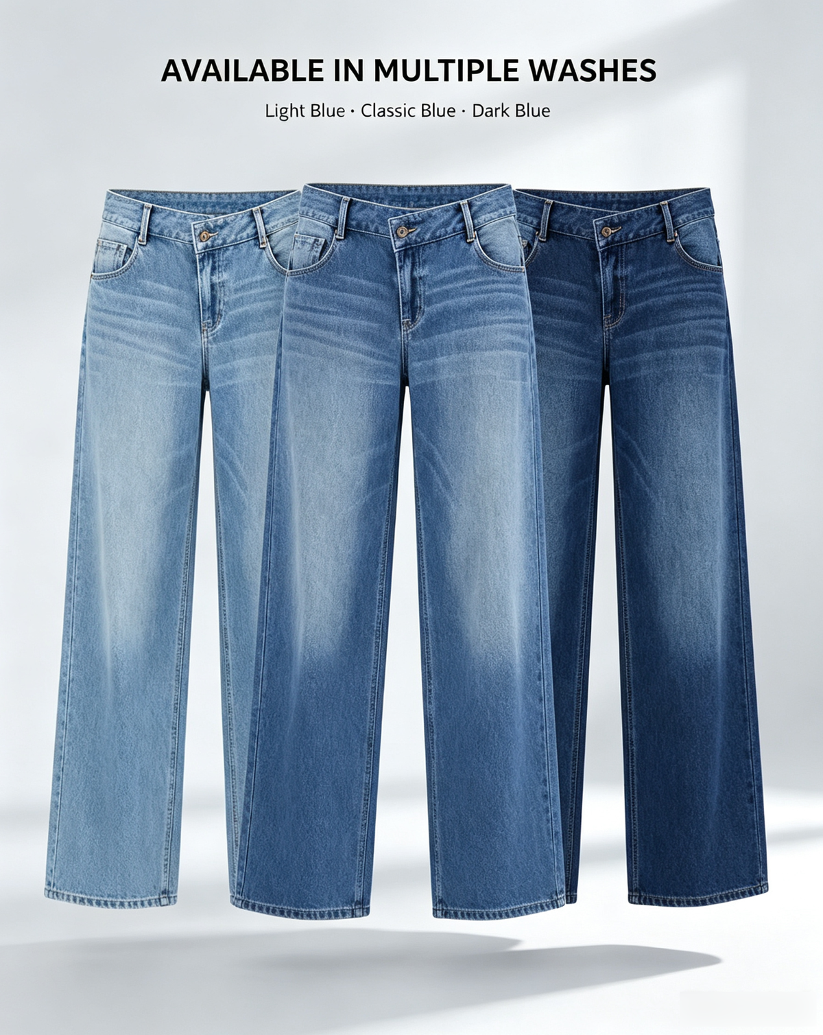 Women's High Stretch Low-Rise Wide Leg Jeans