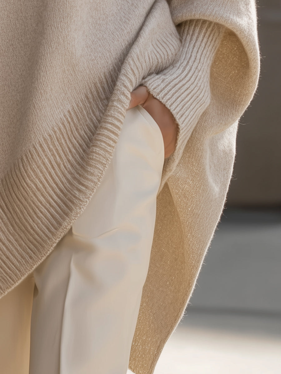 Sophisticated Wool Blend Sweater - Versatile & Comfortable