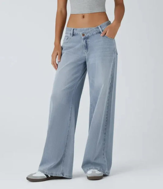 Women's High Stretch Low-Rise Wide Leg Jeans