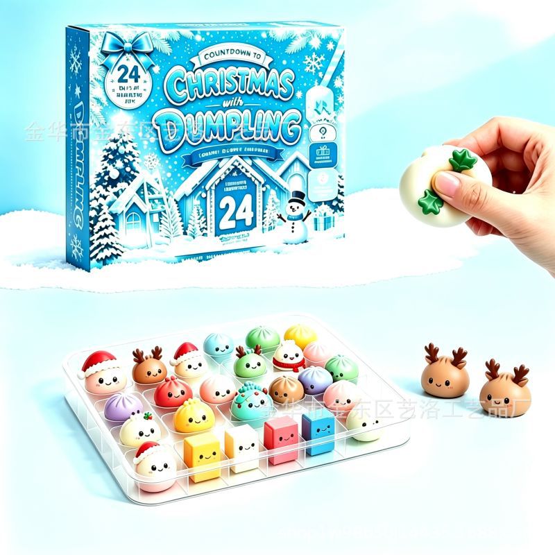 🎄🎄🎄CHRISTMAS 24 DAYS DUMPLING SQUISHY ADVENT CALENDAR, KIDS CHRISTMAS GIFT