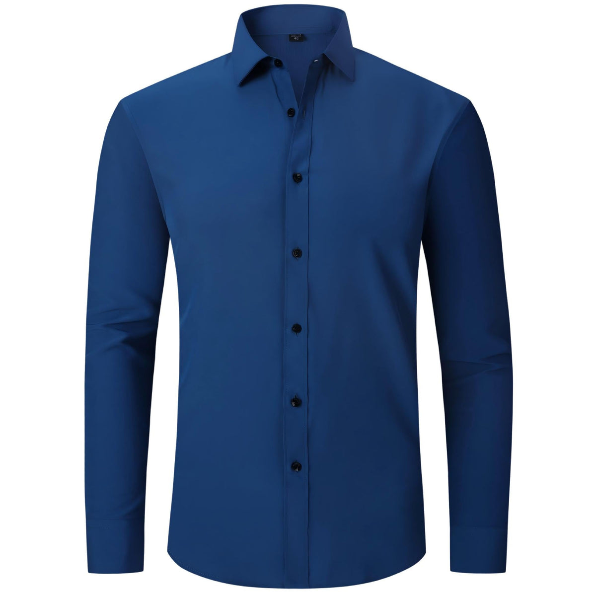 Men's Slim Fit High Stretch Long‑Sleeve Dress Shirt