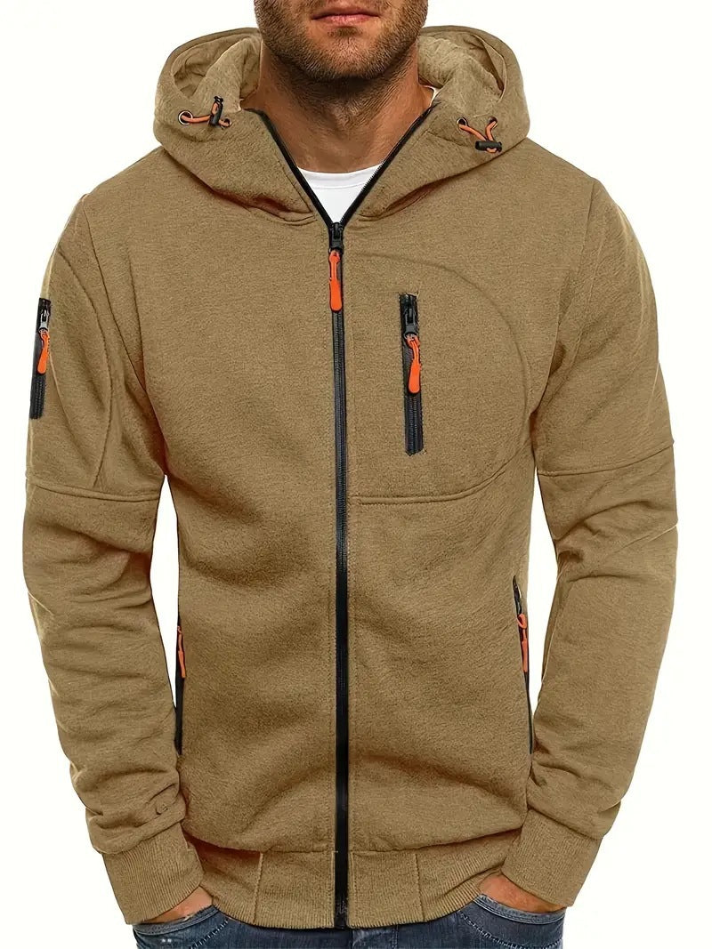 Men's Zip-Up Hooded Jacket